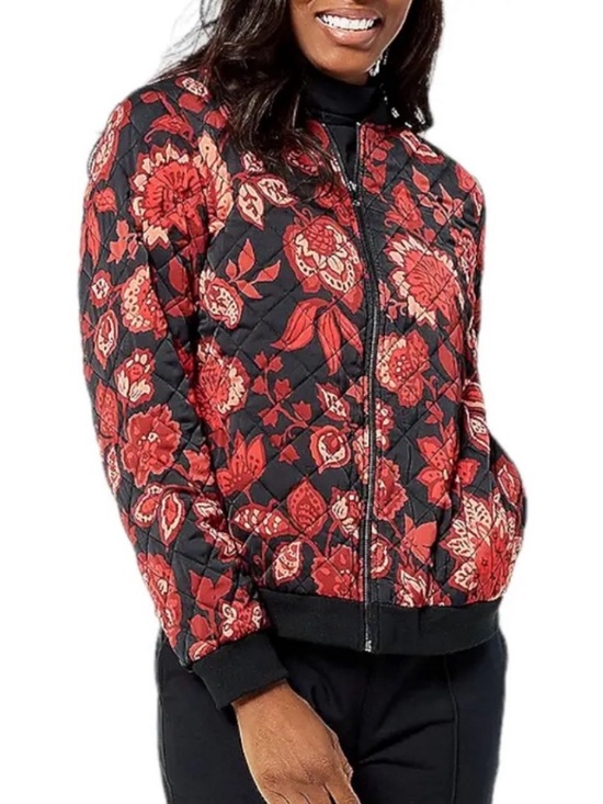Jason Wu Jackets & Blazers - Jason Wu Red Floral Quilted Bomber Jacket